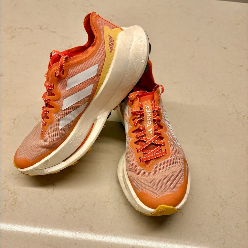 Adidas Women's Terrex Agravic Orange and White Sneakers